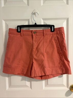 Coral Cotton Shorts with Patch Pockets, 3” inseam